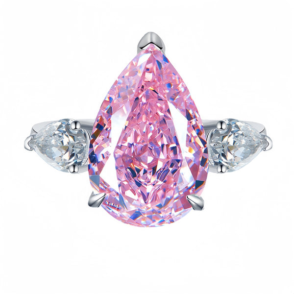 6.0 Ct Pear Cut Fancy Pink Diamond Ring