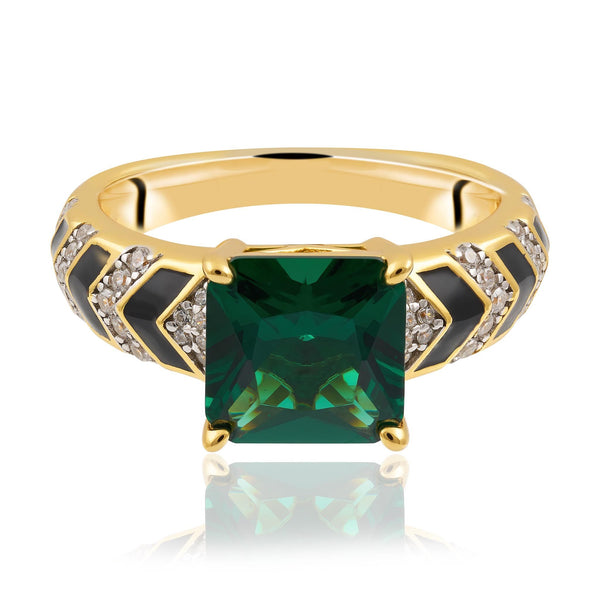 Vintage Gold Muzo Green Emerald Diamond Ring