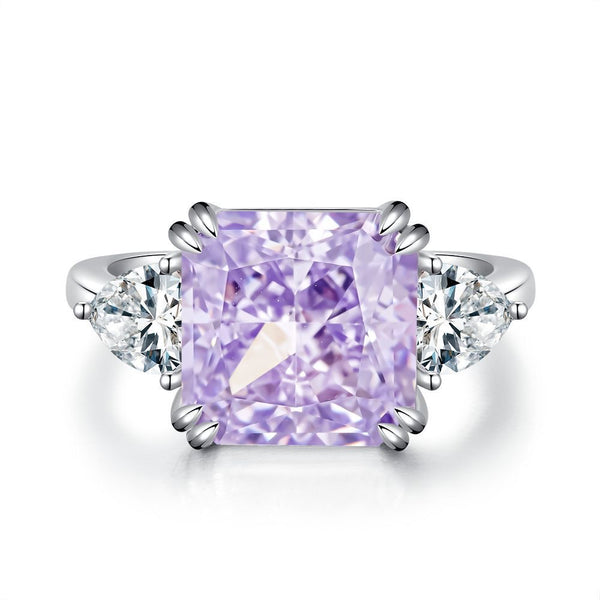 Princess Cut purple Sapphire Diamond Ring