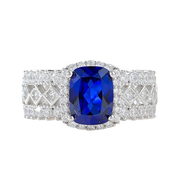 Vintage Blue Sapphire Diamond Ring