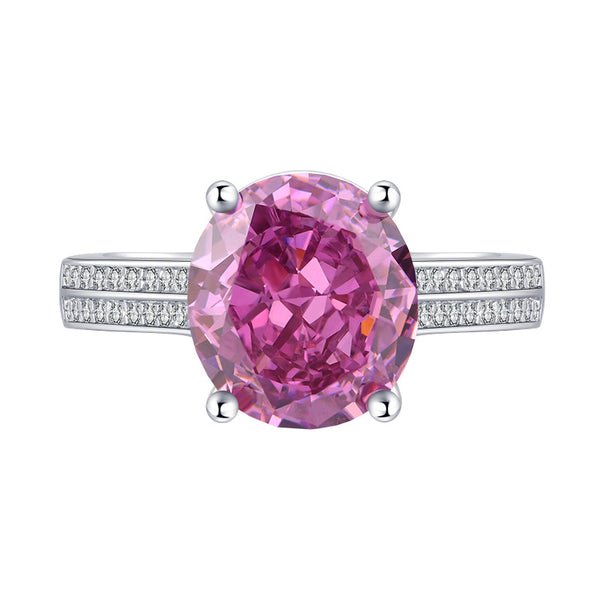 Pink purple Sapphire Diamond Ring